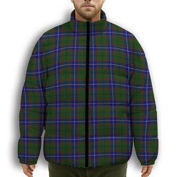 ScotsTee Shop Scottish Lee Premium Tartan Collar Down Jacket Winter White Duck Down Plaid