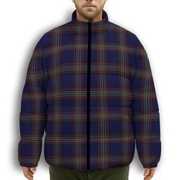ScotsTee Shop Scottish York Regional Police Premium Tartan Collar Down Jacket Winter White Duck Down Plaid