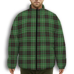 ScotsTee Shop Scottish McAulay of Lewis Ancient Premium Tartan Collar Down Jacket Winter White Duck Down Plaid