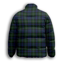 ScotsTee Shop Scottish Stephenson Hunting Premium Tartan Collar Down Jacket Winter White Duck Down Plaid