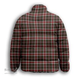 ScotsTee Shop Scottish Jacobite Dress 1 Premium Tartan Collar Down Jacket Winter White Duck Down Plaid