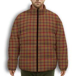 ScotsTee Shop Scottish Kinross 2 Premium Tartan Collar Down Jacket Winter White Duck Down Plaid