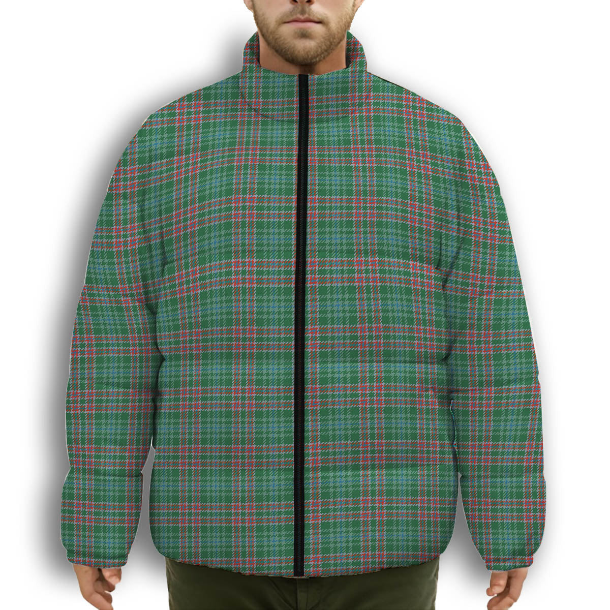 ScotsTee Shop Scottish Ralston USA Ancient Premium Tartan Collar Down Jacket Winter White Duck Down Plaid