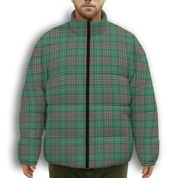 ScotsTee Shop Scottish Ralston USA Ancient Premium Tartan Collar Down Jacket Winter White Duck Down Plaid