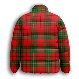 ScotsTee Shop Scottish McAulay Modern Premium Tartan Collar Down Jacket Winter White Duck Down Plaid
