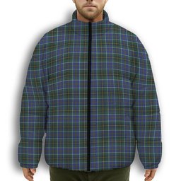 ScotsTee Shop Scottish McInnes Modern Premium Tartan Collar Down Jacket Winter White Duck Down Plaid
