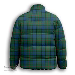 ScotsTee Shop Scottish Lauder Premium Tartan Collar Down Jacket Winter White Duck Down Plaid