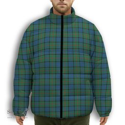 ScotsTee Shop Scottish Lauder Premium Tartan Collar Down Jacket Winter White Duck Down Plaid