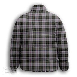 ScotsTee Shop Scottish MacPherson Dress 1951 Premium Tartan Collar Down Jacket Winter White Duck Down Plaid