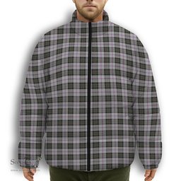 ScotsTee Shop Scottish MacPherson Dress 1951 Premium Tartan Collar Down Jacket Winter White Duck Down Plaid