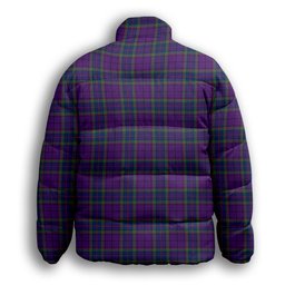 ScotsTee Shop Scottish Wardlaw Modern Premium Tartan Collar Down Jacket Winter White Duck Down Plaid