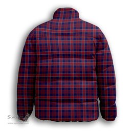ScotsTee Shop Scottish Yoichi Premium Tartan Collar Down Jacket Winter White Duck Down Plaid