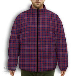 ScotsTee Shop Scottish Yoichi Premium Tartan Collar Down Jacket Winter White Duck Down Plaid