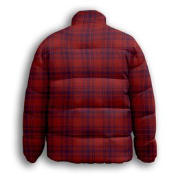 ScotsTee Shop Scottish Kyle Blue Premium Tartan Collar Down Jacket Winter White Duck Down Plaid