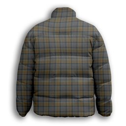 ScotsTee Shop Scottish Outlander 2 Premium Tartan Collar Down Jacket Winter White Duck Down Plaid