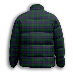 ScotsTee Shop Scottish Shaw Premium Tartan Collar Down Jacket Winter White Duck Down Plaid