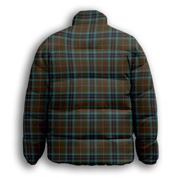 ScotsTee Shop Scottish McTavish Hunting Premium Tartan Collar Down Jacket Winter White Duck Down Plaid
