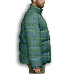ScotsTee Shop Scottish Hay Hunting Premium Tartan Collar Down Jacket Winter White Duck Down Plaid