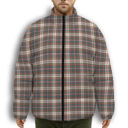ScotsTee Shop Scottish MacFarlane Dress Ancient Premium Tartan Collar Down Jacket Winter White Duck Down Plaid