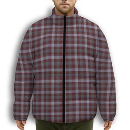 ScotsTee Shop Scottish Jardine of Castlemilk Modern Premium Tartan Collar Down Jacket Winter White Duck Down Plaid