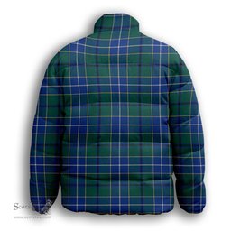 ScotsTee Shop Scottish Wishart Hunting Modern Clan Premium Tartan Collar Down Jacket Winter White Duck Down Plaid