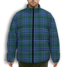 ScotsTee Shop Scottish Wishart Hunting Modern Clan Premium Tartan Collar Down Jacket Winter White Duck Down Plaid
