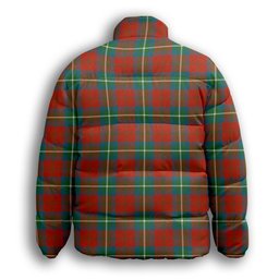 ScotsTee Shop Scottish Ruthven Ancient Premium Tartan Collar Down Jacket Winter White Duck Down Plaid