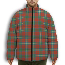 ScotsTee Shop Scottish Ruthven Ancient Premium Tartan Collar Down Jacket Winter White Duck Down Plaid