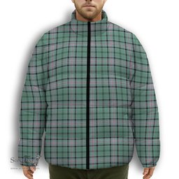 ScotsTee Shop Scottish Kelly of Sleat Hunting Ancient Premium Tartan Collar Down Jacket Winter White Duck Down Plaid