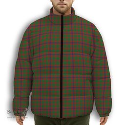 ScotsTee Shop Scottish Skene Modern Premium Tartan Collar Down Jacket Winter White Duck Down Plaid