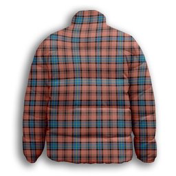 ScotsTee Shop Scottish Hannay Dress Modern Premium Tartan Collar Down Jacket Winter White Duck Down Plaid