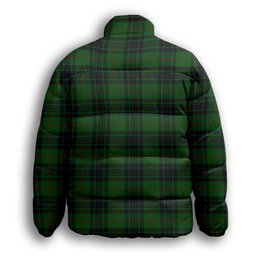 ScotsTee Shop Scottish MacKinross Premium Tartan Collar Down Jacket Winter White Duck Down Plaid