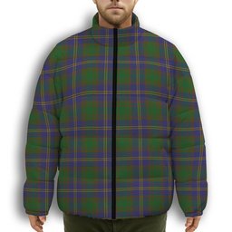 ScotsTee Shop Scottish Strang of Balkaskie Premium Tartan Collar Down Jacket Winter White Duck Down Plaid