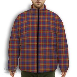ScotsTee Shop Scottish McGurk Premium Tartan Collar Down Jacket Winter White Duck Down Plaid