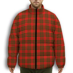 ScotsTee Shop Scottish Livingstone Modern Premium Tartan Collar Down Jacket Winter White Duck Down Plaid