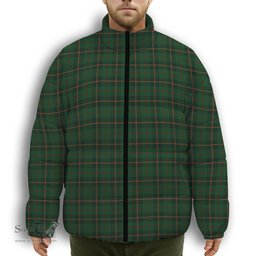 ScotsTee Shop Scottish McGeorge Premium Tartan Collar Down Jacket Winter White Duck Down Plaid