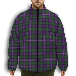 ScotsTee Shop Scottish MacRae Hunting 1 Premium Tartan Collar Down Jacket Winter White Duck Down Plaid