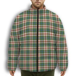 ScotsTee Shop Scottish Robertson Dress Ancient Premium Tartan Collar Down Jacket Winter White Duck Down Plaid