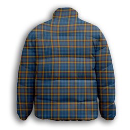 ScotsTee Shop Scottish Healy Suspect Premium Tartan Collar Down Jacket Winter White Duck Down Plaid