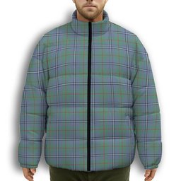 ScotsTee Shop Scottish Irvine of Glentulchan Ancient Premium Tartan Collar Down Jacket Winter White Duck Down Plaid