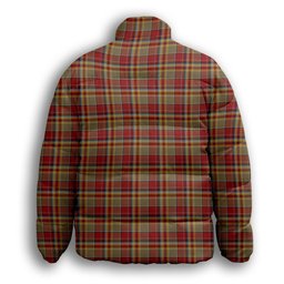 ScotsTee Shop Scottish MacGlashan 3 Premium Tartan Collar Down Jacket Winter White Duck Down Plaid