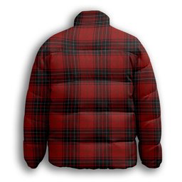 ScotsTee Shop Scottish Wemyss Premium Tartan Collar Down Jacket Winter White Duck Down Plaid