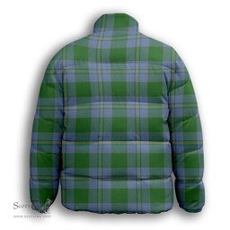 ScotsTee Shop Scottish Irvine of Bonshaw Ancient Premium Tartan Collar Down Jacket Winter White Duck Down Plaid