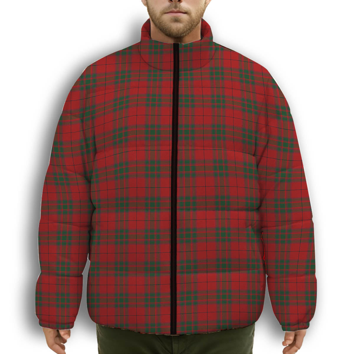 ScotsTee Shop Scottish McNab Premium Tartan Collar Down Jacket Winter White Duck Down Plaid