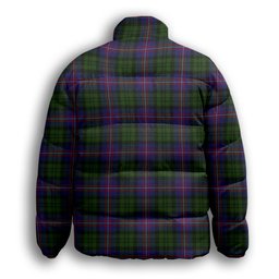 ScotsTee Shop Scottish MacNeil of Colonsay 2 Premium Tartan Collar Down Jacket Winter White Duck Down Plaid