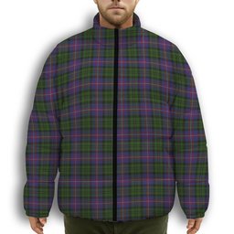 ScotsTee Shop Scottish MacNeil of Colonsay 2 Premium Tartan Collar Down Jacket Winter White Duck Down Plaid