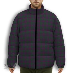 ScotsTee Shop Scottish Wilsons 211 Premium Tartan Collar Down Jacket Winter White Duck Down Plaid