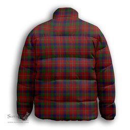 ScotsTee Shop Scottish Robertson White line Premium Tartan Collar Down Jacket Winter White Duck Down Plaid