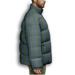 ScotsTee Shop Scottish Kirkpatrick Ancient Premium Tartan Collar Down Jacket Winter White Duck Down Plaid