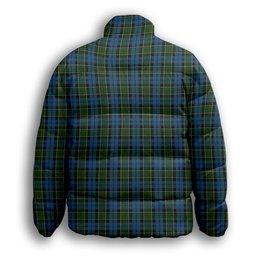 ScotsTee Shop Scottish Kirkpatrick Ancient Premium Tartan Collar Down Jacket Winter White Duck Down Plaid